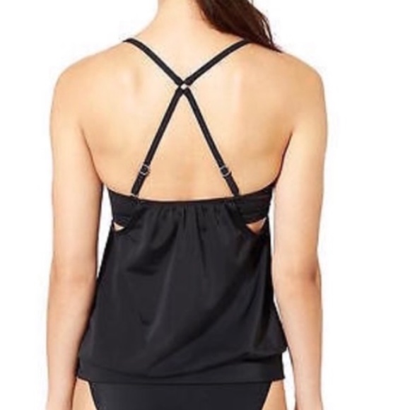 NEW Athleta Black Blousy Tankini Top 32B/C NWT - Picture 2 of 2